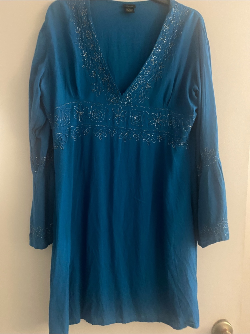 Cejon Teal Long Sleeve Women’s Dress